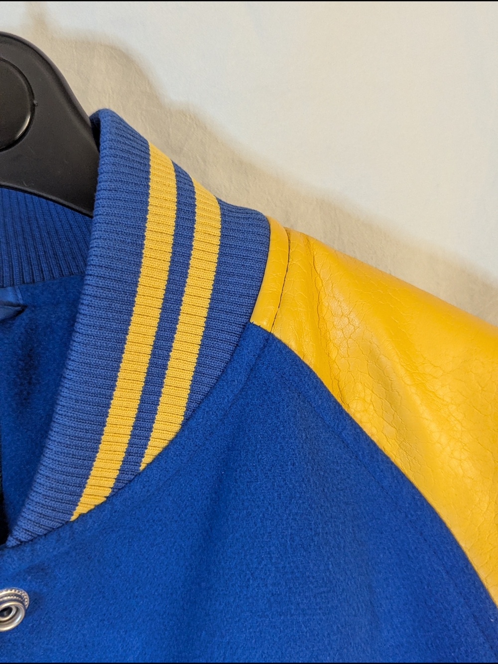 wild fable Blue and Yellow Button-Up Varsity Jacket XS NEW - Picture 9 of 11